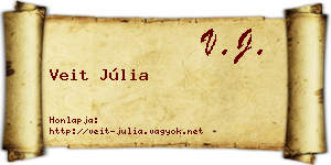 Veit Júlia névjegykártya